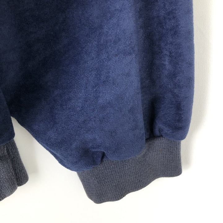 Vintage 80s-90'S Adidas Velour Jersey Track Jacket, Men's Size Medium polyester navy blue type Vintage Second Hand