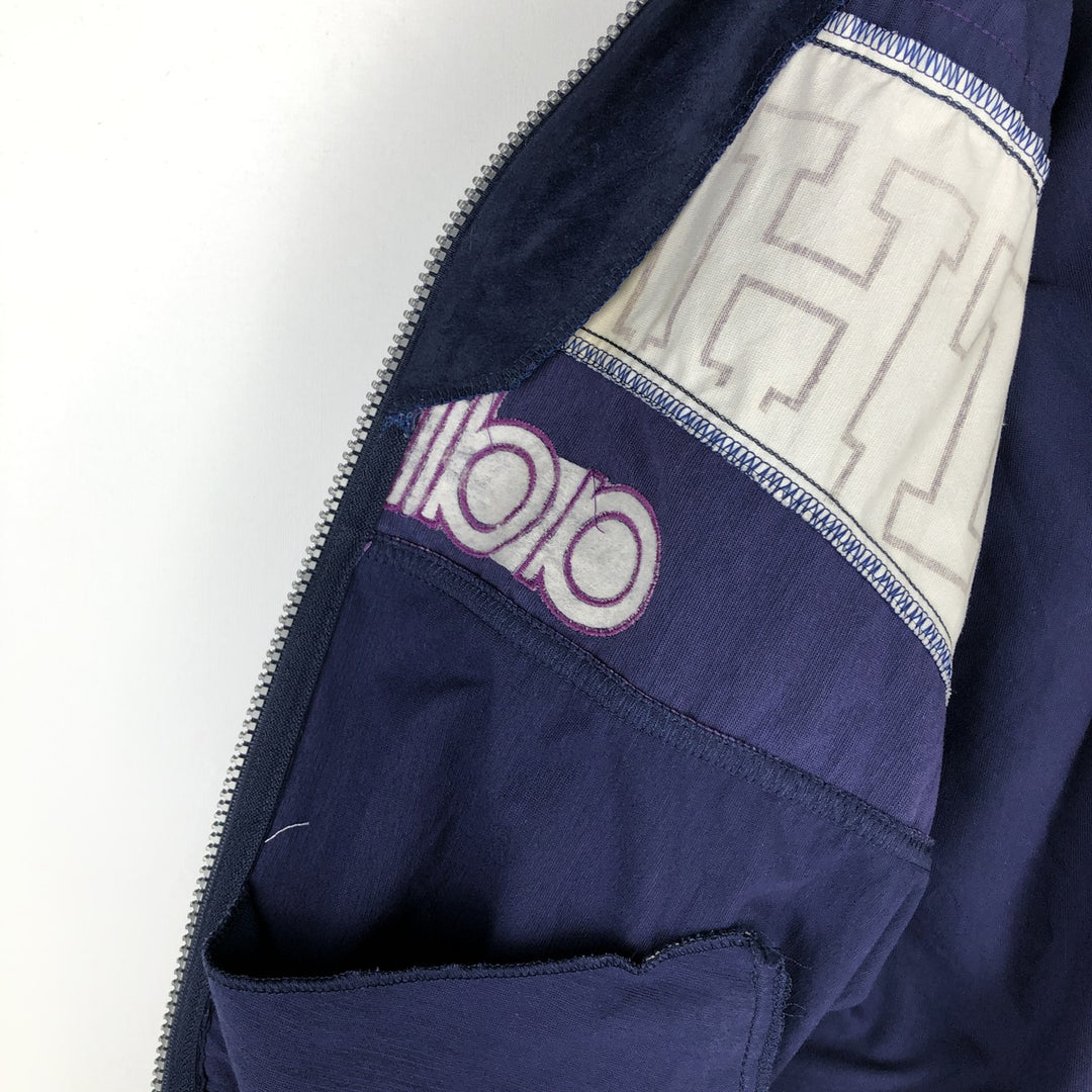 Vintage 80s-90'S Adidas Velour Jersey Track Jacket, Men's Size Medium polyester navy blue type Vintage Second Hand