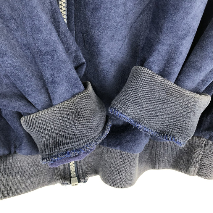 Vintage 80s-90'S Adidas Velour Jersey Track Jacket, Men's Size Medium polyester navy blue type Vintage Second Hand