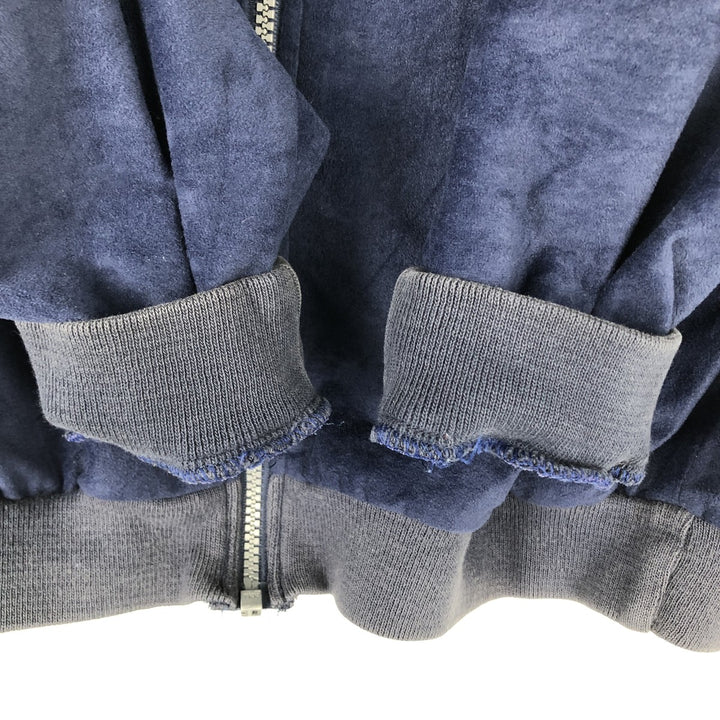 Vintage 80s-90'S Adidas Velour Jersey Track Jacket, Men's Size Medium polyester navy blue type Vintage Second Hand