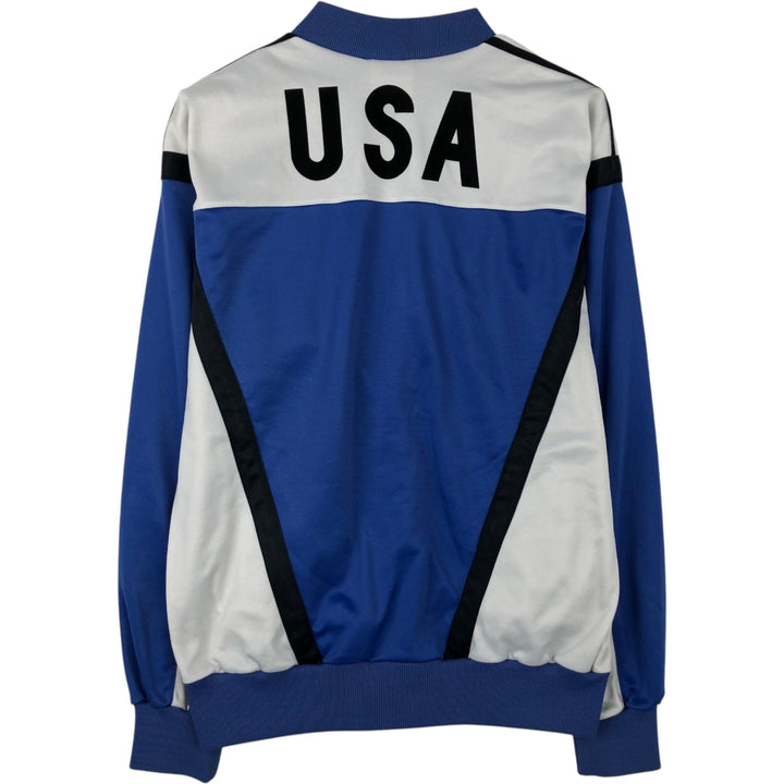 1980'S Adidas Olympic US Olympic Festival Jersey Track Jacket, Made in USA, Men's Size M (approx.), Vintage polyester blue type Vintage Second Hand