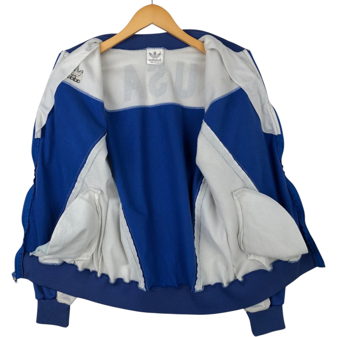 1980'S Adidas Olympic US Olympic Festival Jersey Track Jacket, Made in USA, Men's Size M (approx.), Vintage polyester blue type Vintage Second Hand