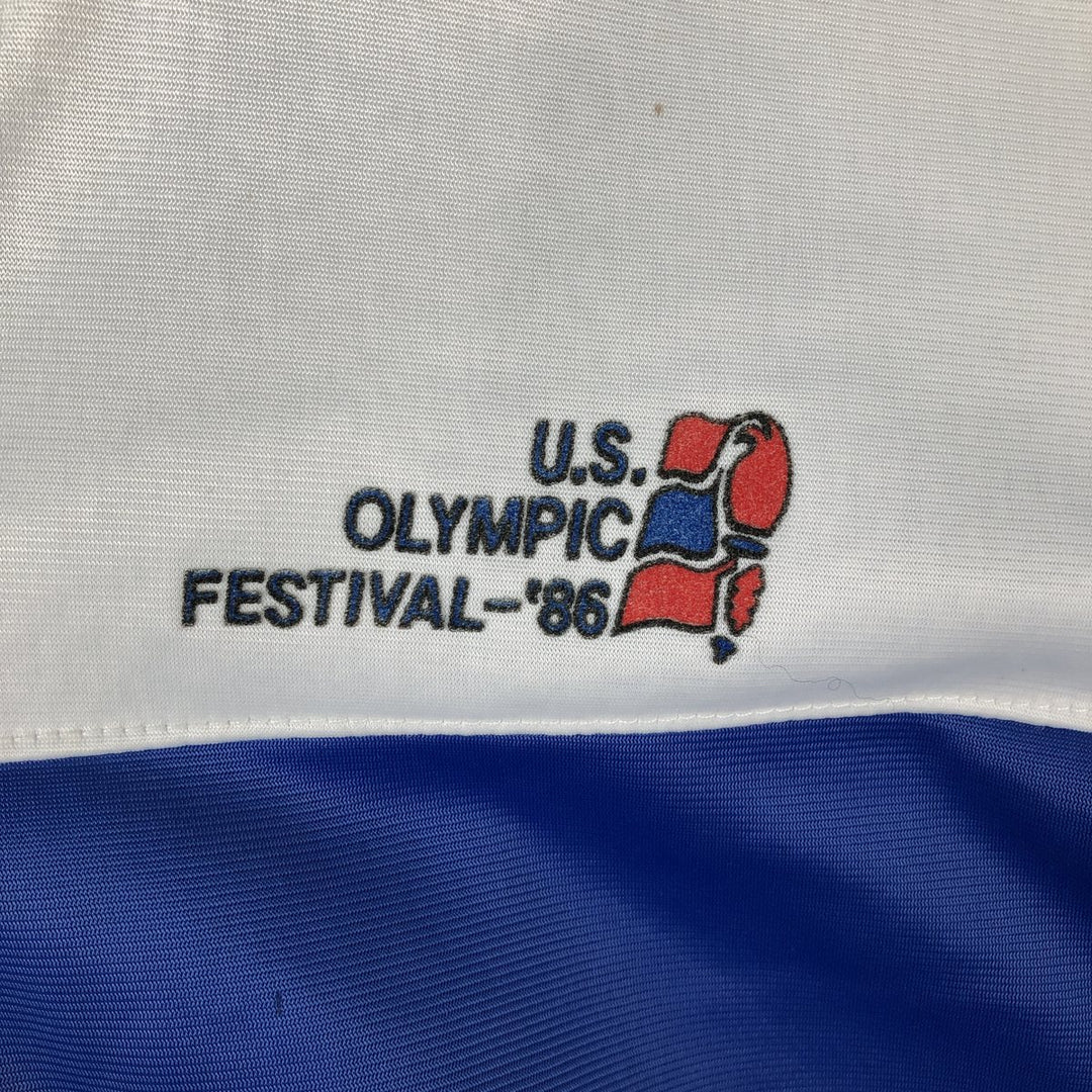 1980'S Adidas Olympic US Olympic Festival Jersey Track Jacket, Made in USA, Men's Size M (approx.), Vintage polyester blue type Vintage Second Hand