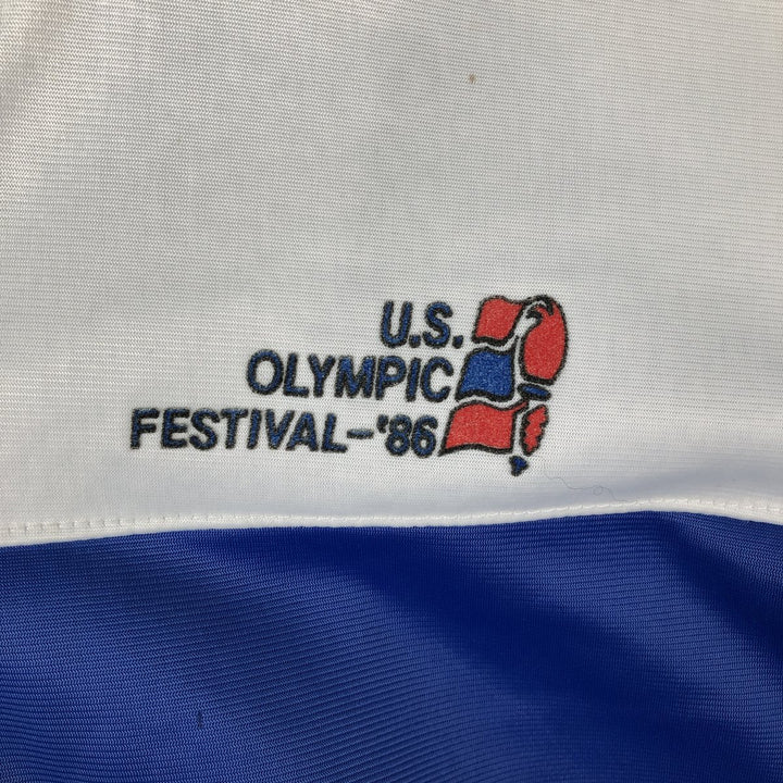 1980'S Adidas Olympic US Olympic Festival Jersey Track Jacket, Made in USA, Men's Size M (approx.), Vintage polyester blue type Vintage Second Hand