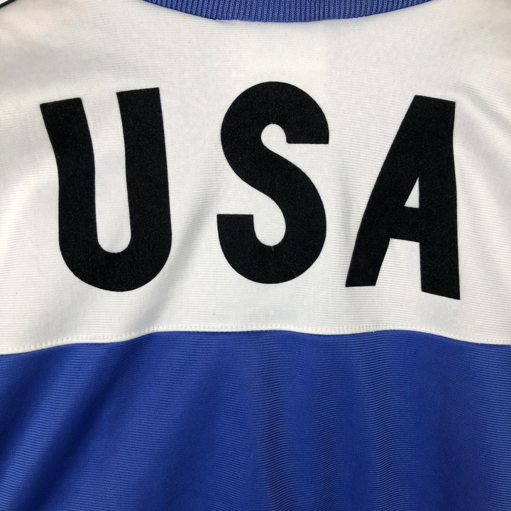 1980'S Adidas Olympic US Olympic Festival Jersey Track Jacket, Made in USA, Men's Size M (approx.), Vintage polyester blue type Vintage Second Hand