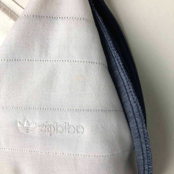 Vintage 80'S adidas track jacket, size M for men polyester white type Vintage Second Hand
