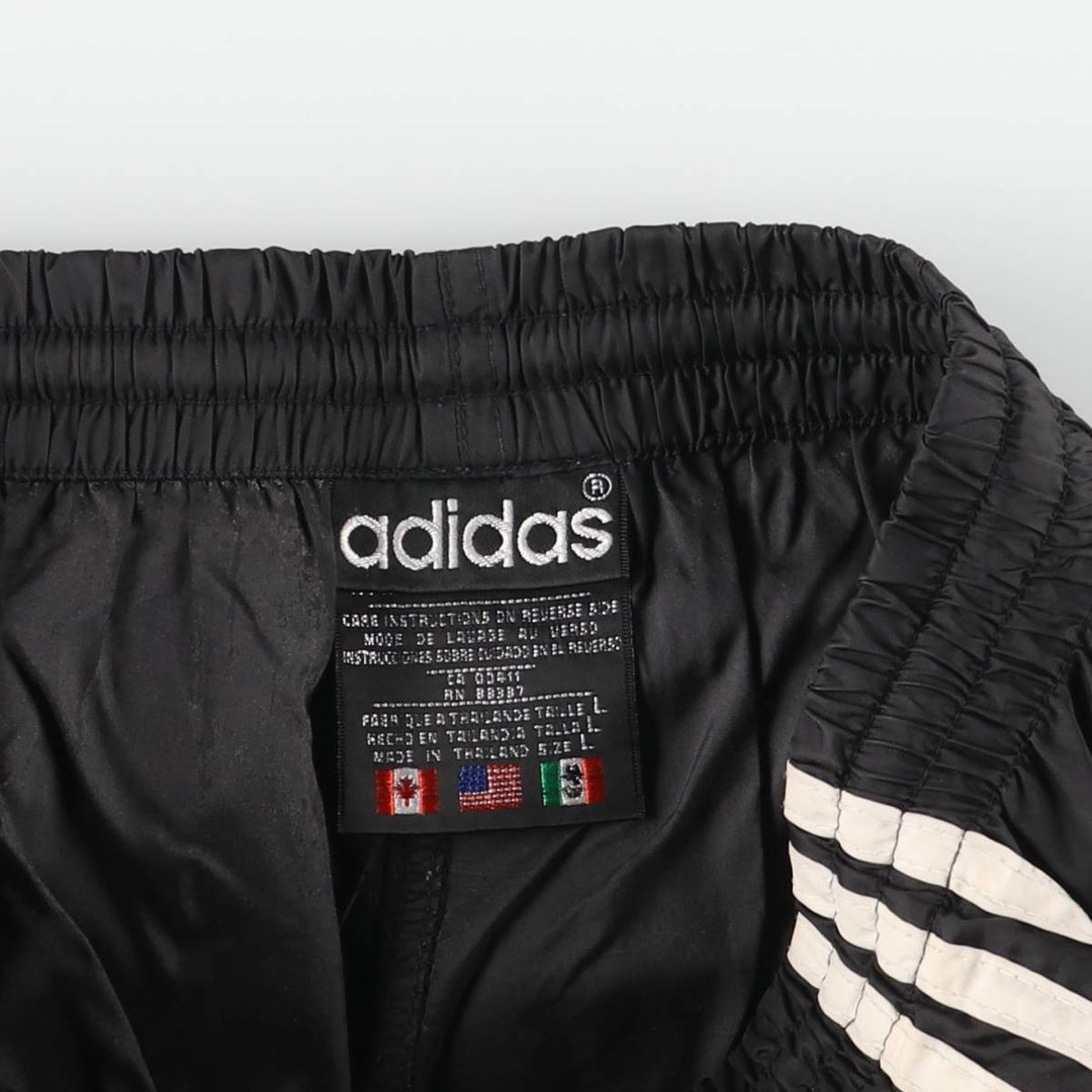 90'S Adidas nylon pants, rustling pants, men's size L, vintage Nylon black type Vintage Second Hand