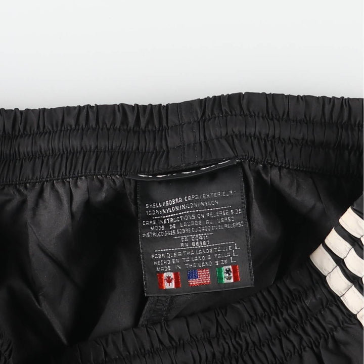 90'S Adidas nylon pants, rustling pants, men's size L, vintage Nylon black type Vintage Second Hand