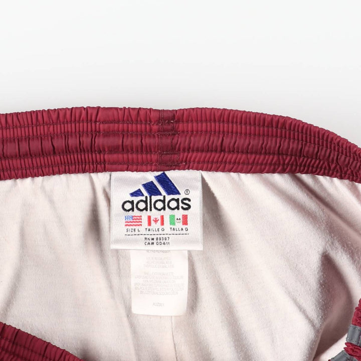 90s~00'S Adidas nylon pants, rustling pants, men's size L Nylon burgundy type Vintage Second Hand