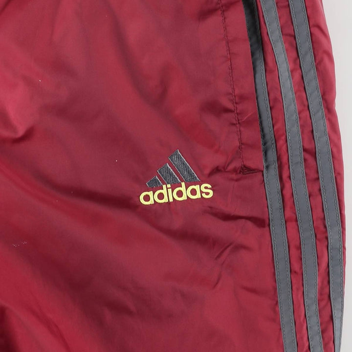 90s~00'S Adidas nylon pants, rustling pants, men's size L Nylon burgundy type Vintage Second Hand