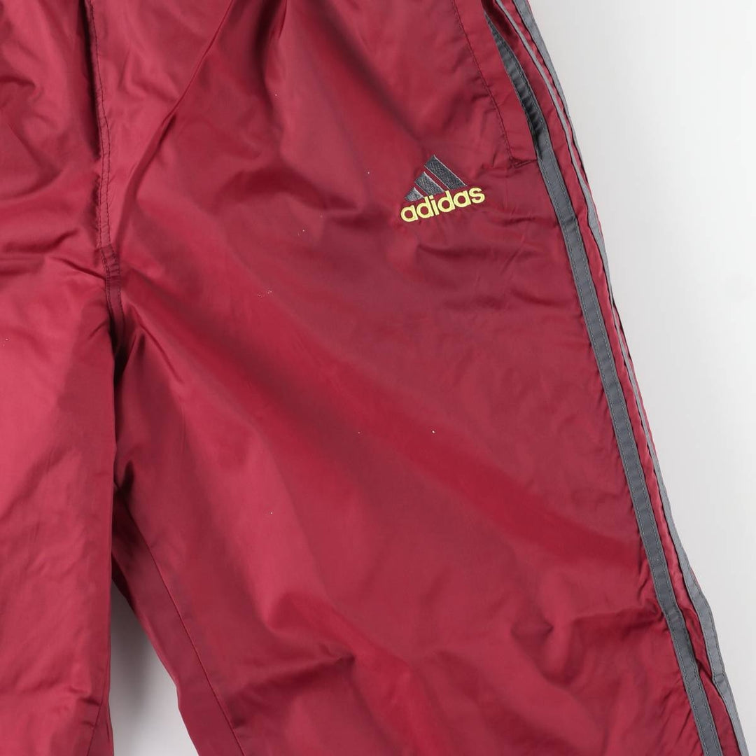 90s~00'S Adidas nylon pants, rustling pants, men's size L Nylon burgundy type Vintage Second Hand
