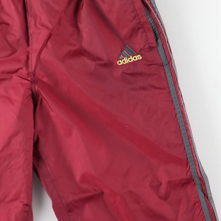 90s~00'S Adidas nylon pants, rustling pants, men's size L Nylon burgundy type Vintage Second Hand