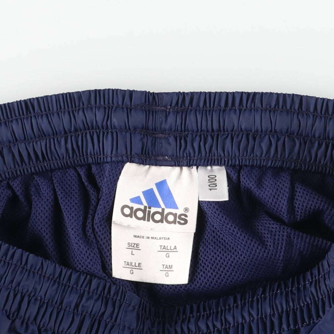 00'S Adidas nylon pants, rustling pants, men's size L Nylon navy blue type Vintage Second Hand