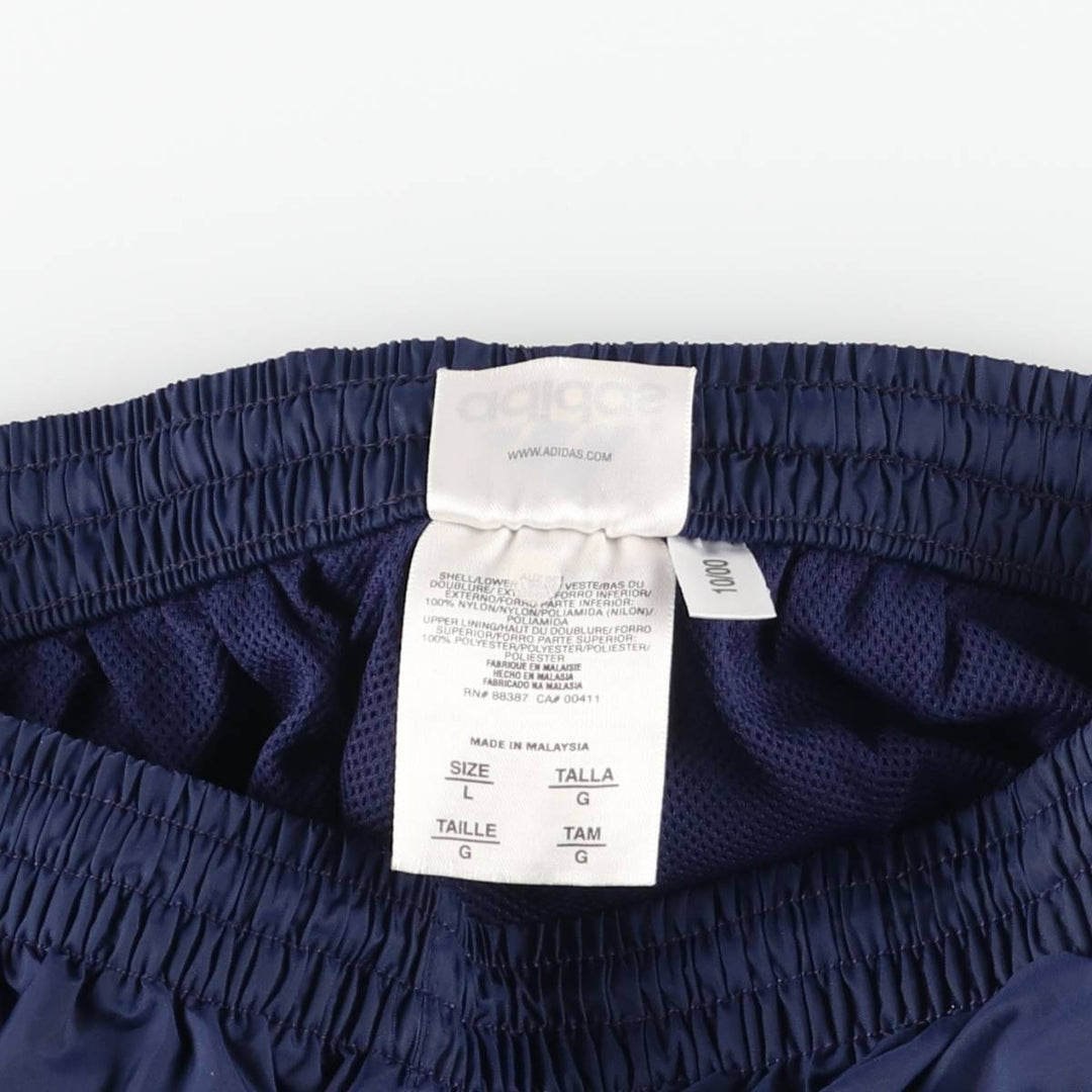 00'S Adidas nylon pants, rustling pants, men's size L Nylon navy blue type Vintage Second Hand