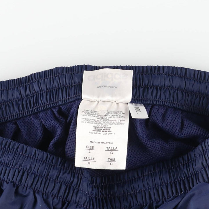 00'S Adidas nylon pants, rustling pants, men's size L Nylon navy blue type Vintage Second Hand