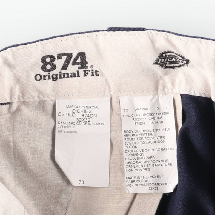 Dickies 874 Original Fit Work Pants, Men's, Size W31 polyester navy blue type Vintage Second Hand