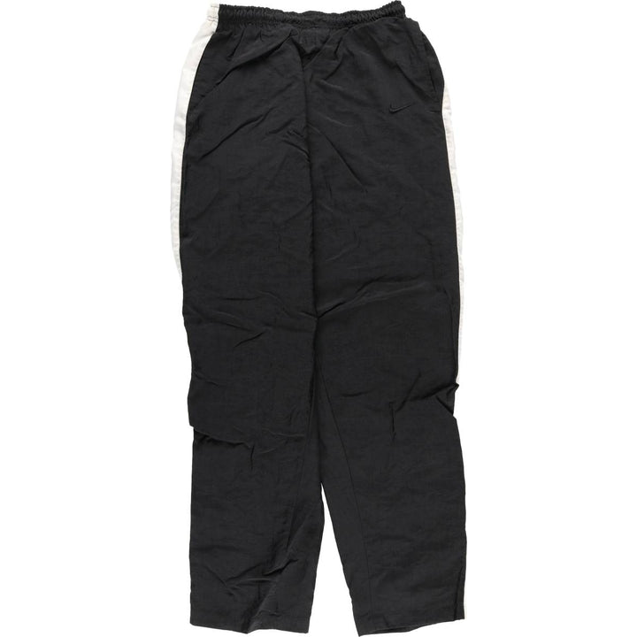 90s~ Nike Nylon Pants, Shaka Shaka Pants, Men's Size Medium, Vintage Nylon black type Vintage Second Hand