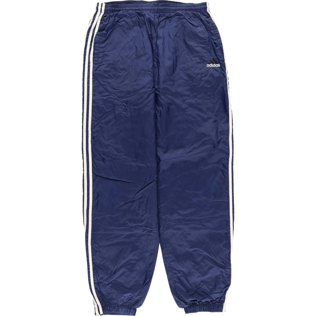 Vintage 90s-00'S Adidas nylon pants, crinkle pants, men's size L unclear navy blue type Vintage Second Hand