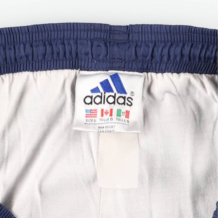 Vintage 90s-00'S Adidas nylon pants, crinkle pants, men's size L unclear navy blue type Vintage Second Hand