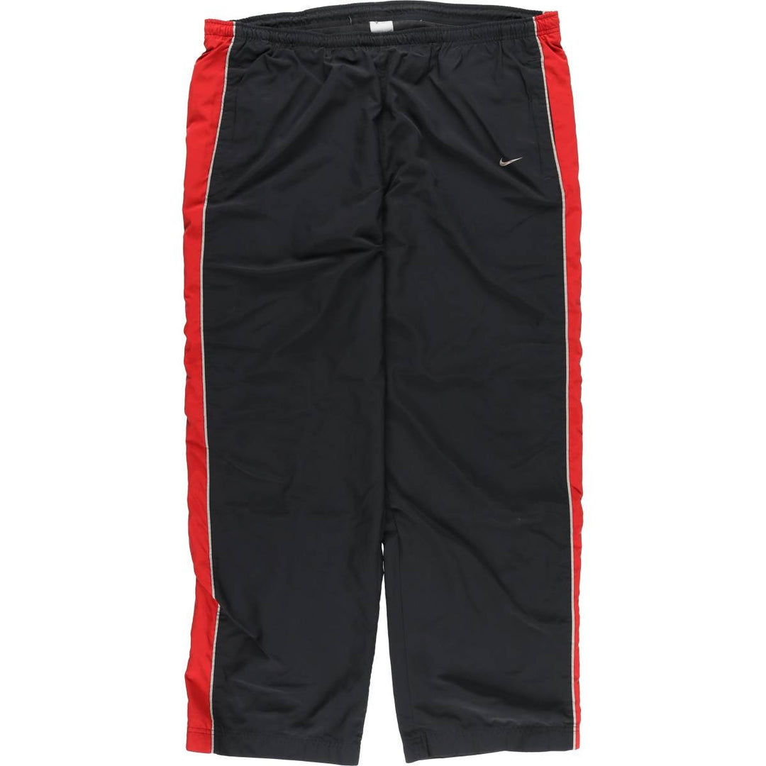 00'S Nike Warm-up Pants, Nylon Pants, Rustling Pants, Men's XL Size polyester black type Vintage Second Hand
