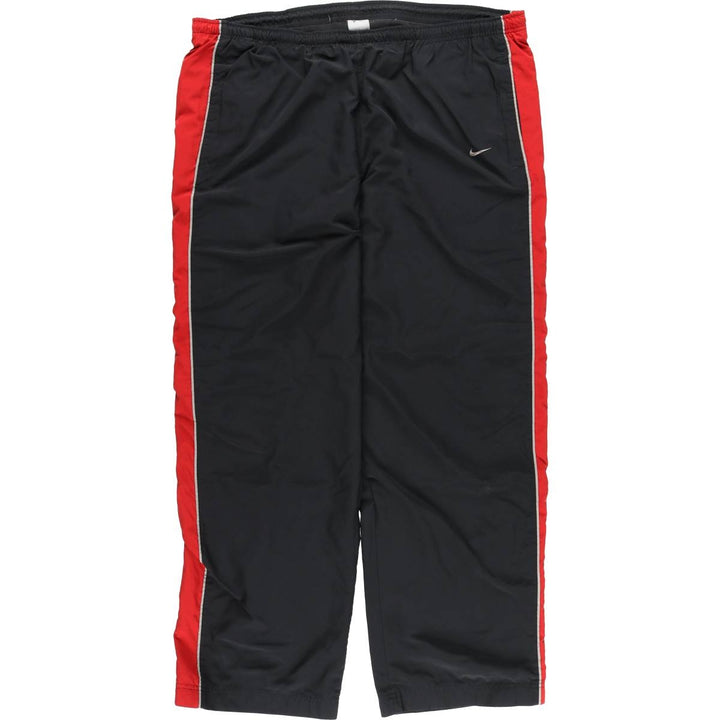 00'S Nike Warm-up Pants, Nylon Pants, Rustling Pants, Men's XL Size polyester black type Vintage Second Hand