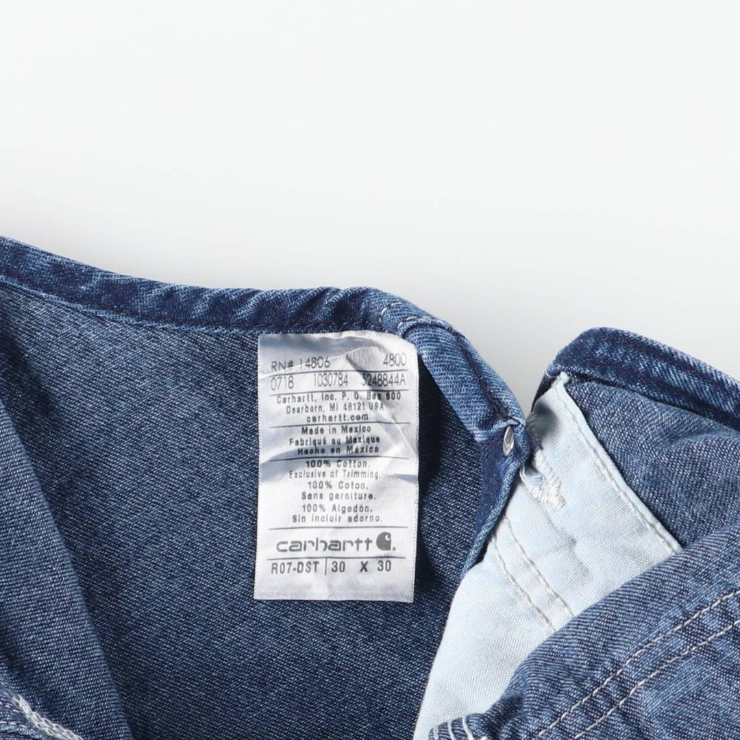 Carhartt Men's Denim Overalls (Size W31) cotton blue type Vintage Second Hand