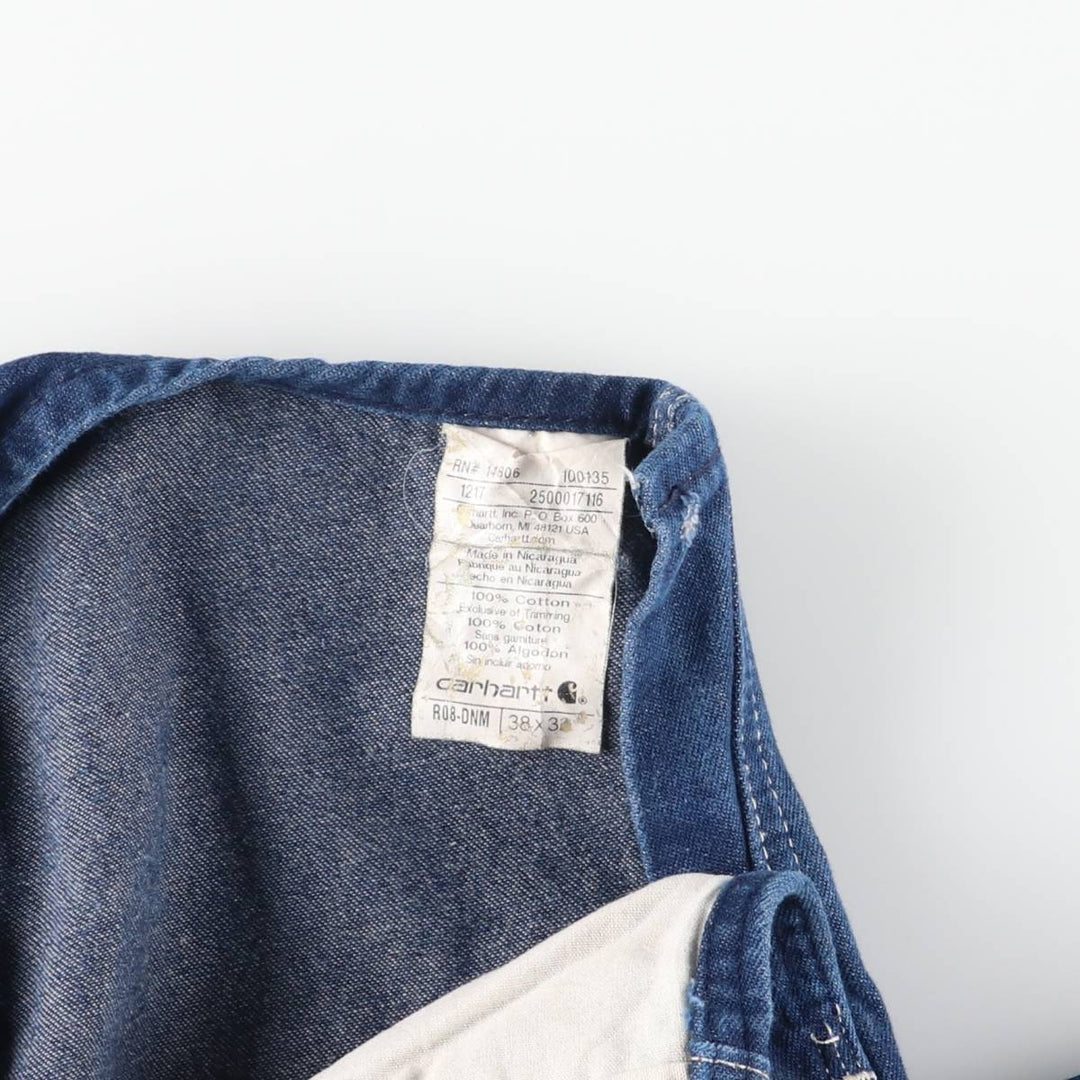 Carhartt denim overalls for men, equivalent to w39 cotton blue type Vintage Second Hand