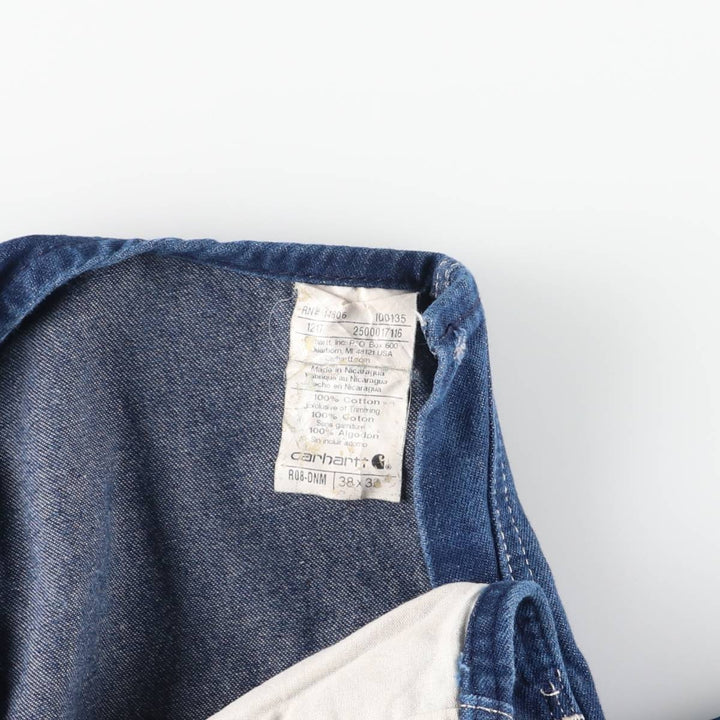 Carhartt denim overalls for men, equivalent to w39 cotton blue type Vintage Second Hand