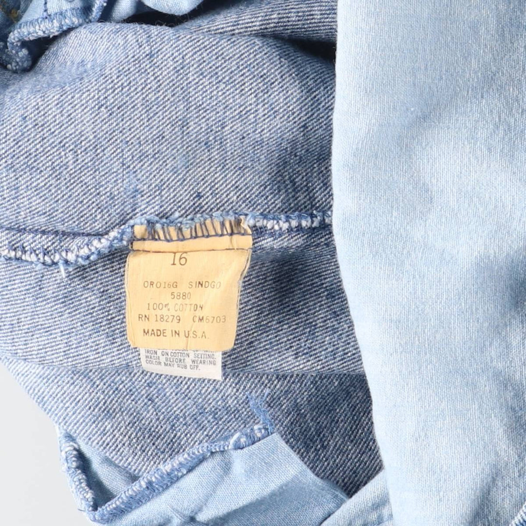 70s-80'S LLBean denim overalls, made in the USA, men's size W38 cotton blue type Vintage Second Hand