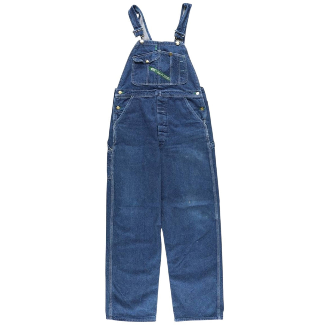 Key Logo Patch Denim Overalls, Made in USA, Men's, Size W33 cotton blue type Vintage Second Hand