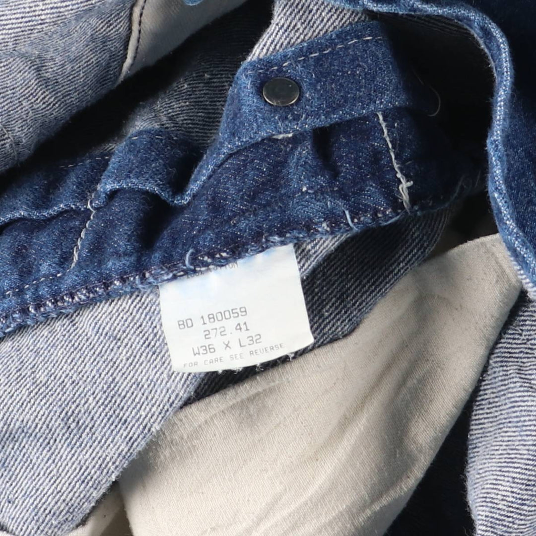 Key Logo Patch Denim Overalls, Made in USA, Men's, Size W33 cotton blue type Vintage Second Hand