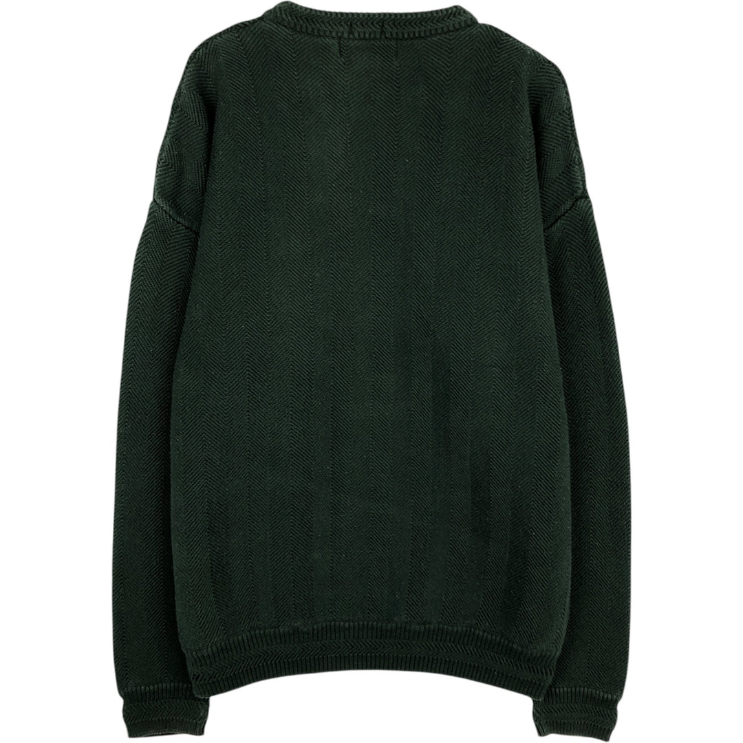 Ralph Lauren CHAPS Herringbone Cotton Knit Sweater Men's XL cotton green type Vintage Second Hand