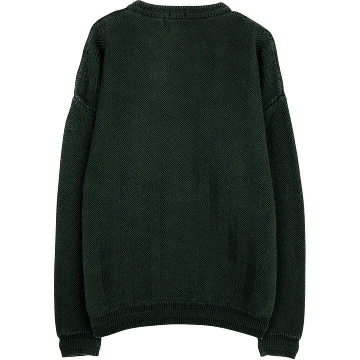 Ralph Lauren CHAPS Herringbone Cotton Knit Sweater Men's XL cotton green type Vintage Second Hand
