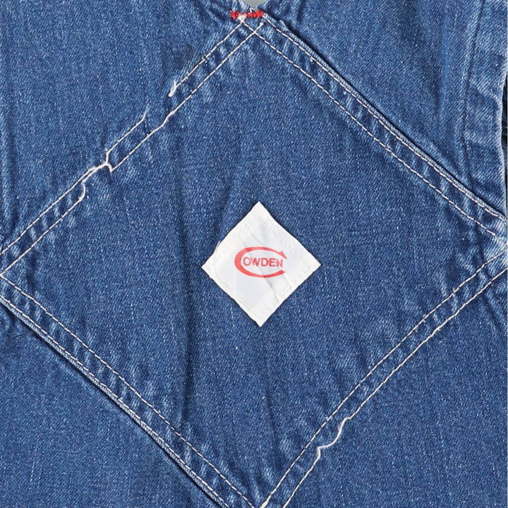 Cowden Men's Denim Overalls, Size W39 unclear blue type Vintage Second Hand