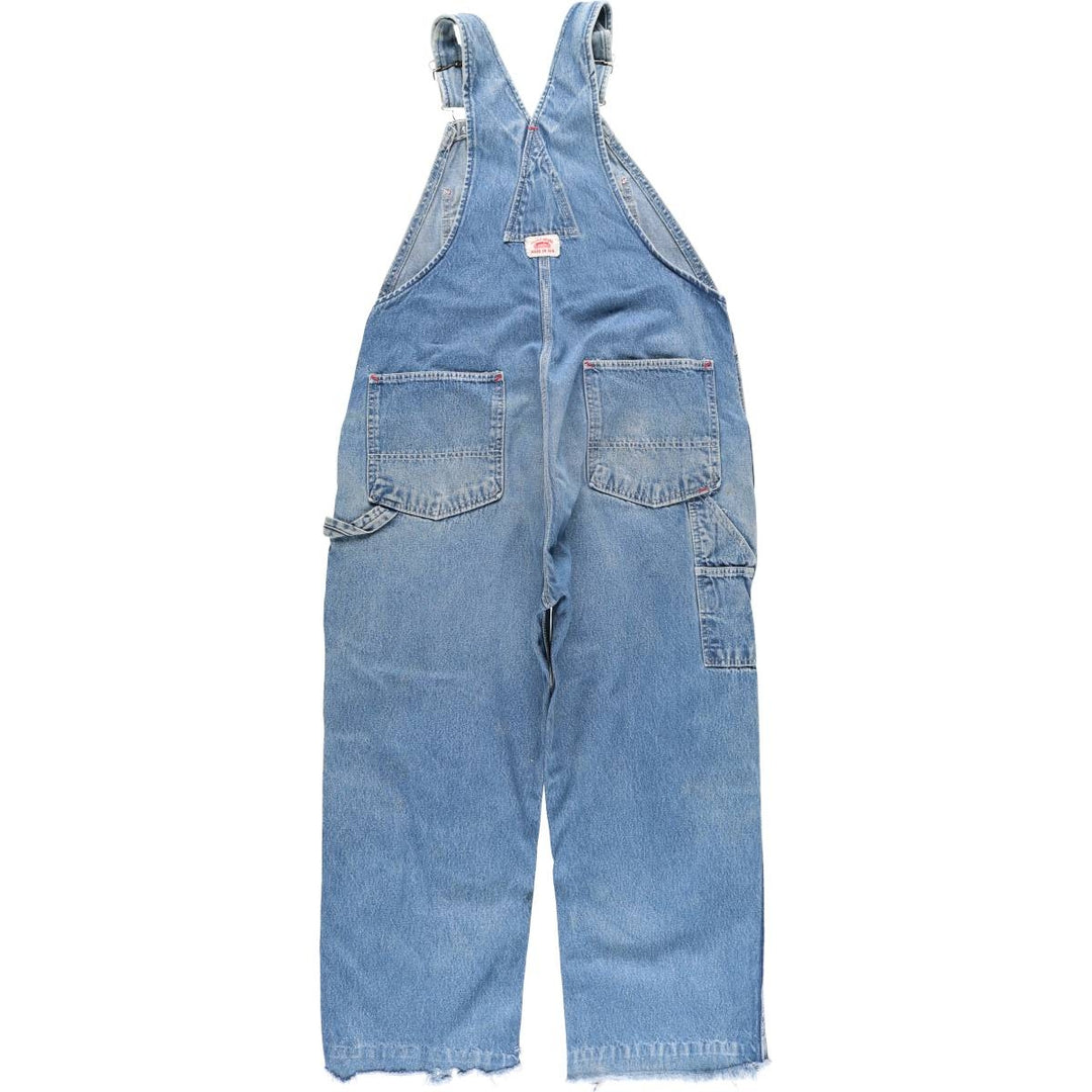 Round House Cut-Off Denim Overalls, Made in USA, Men's Size W39 unclear blue type Vintage Second Hand