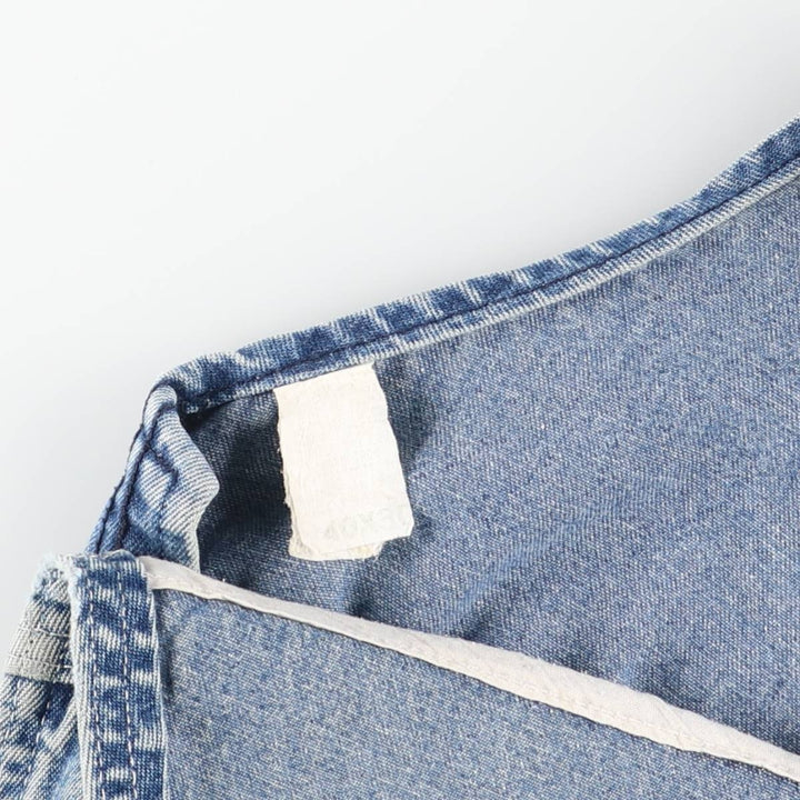 Round House Cut-Off Denim Overalls, Made in USA, Men's Size W39 unclear blue type Vintage Second Hand