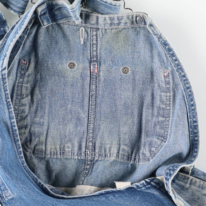 Round House Cut-Off Denim Overalls, Made in USA, Men's Size W39 unclear blue type Vintage Second Hand
