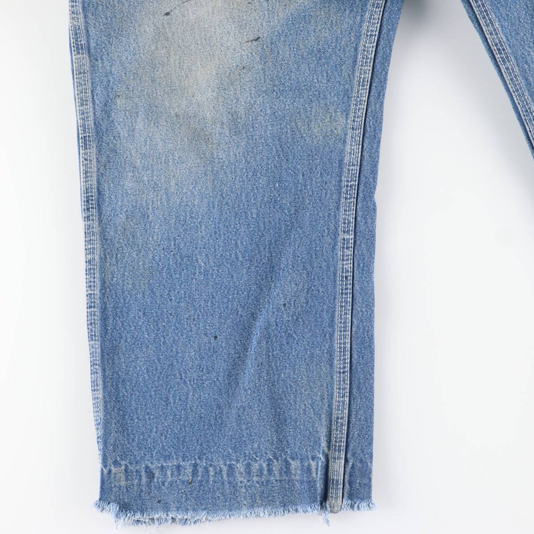 Round House Cut-Off Denim Overalls, Made in USA, Men's Size W39 unclear blue type Vintage Second Hand