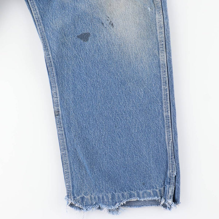Round House Cut-Off Denim Overalls, Made in USA, Men's Size W39 unclear blue type Vintage Second Hand