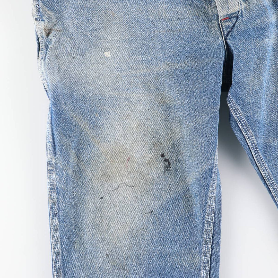 Round House Cut-Off Denim Overalls, Made in USA, Men's Size W39 unclear blue type Vintage Second Hand