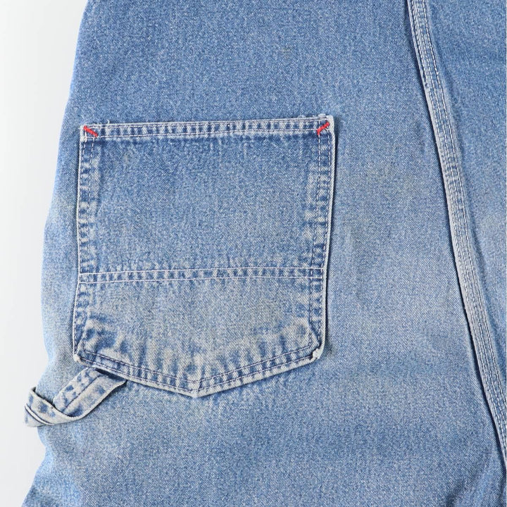 Round House Cut-Off Denim Overalls, Made in USA, Men's Size W39 unclear blue type Vintage Second Hand