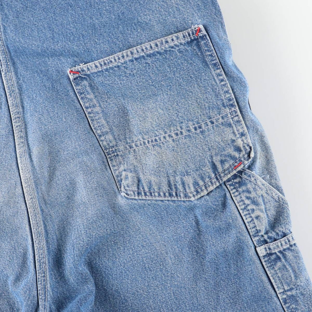 Round House Cut-Off Denim Overalls, Made in USA, Men's Size W39 unclear blue type Vintage Second Hand