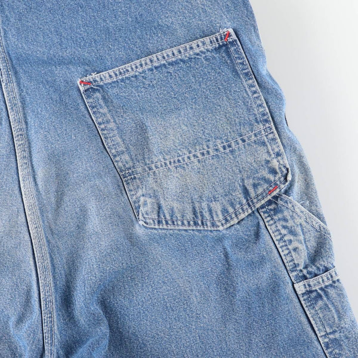 Round House Cut-Off Denim Overalls, Made in USA, Men's Size W39 unclear blue type Vintage Second Hand