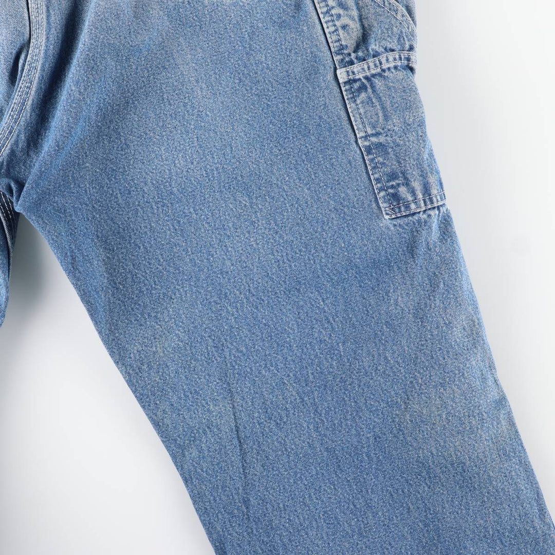 Round House Cut-Off Denim Overalls, Made in USA, Men's Size W39 unclear blue type Vintage Second Hand