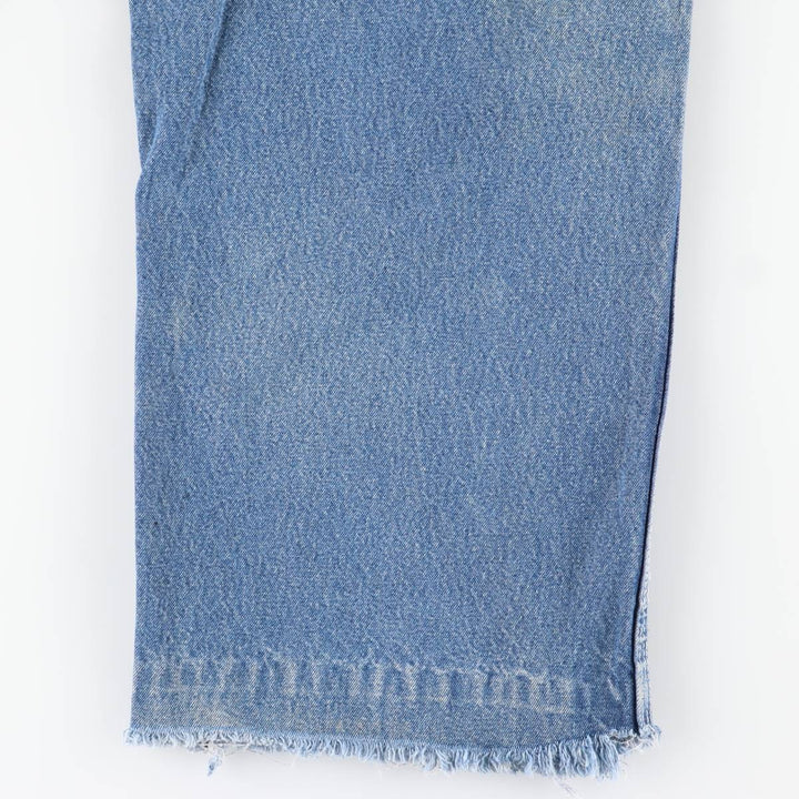 Round House Cut-Off Denim Overalls, Made in USA, Men's Size W39 unclear blue type Vintage Second Hand