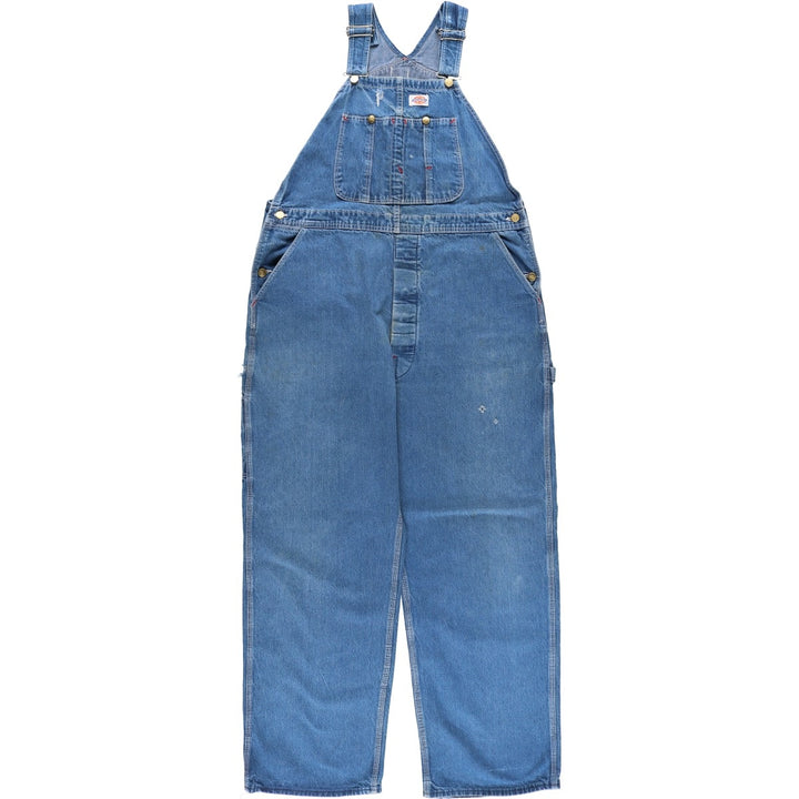 Big size 90'S Dickies denim overalls, men's size W41 equivalent, vintage. cotton blue type Vintage Second Hand