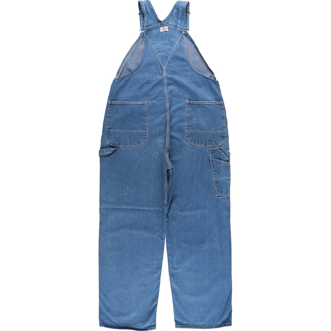 Big size 90'S Dickies denim overalls, men's size W41 equivalent, vintage. cotton blue type Vintage Second Hand