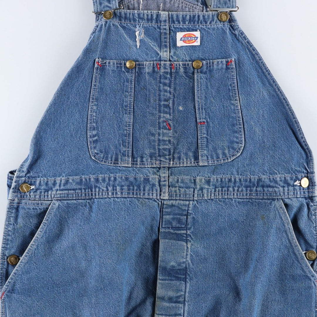 Big size 90'S Dickies denim overalls, men's size W41 equivalent, vintage. cotton blue type Vintage Second Hand