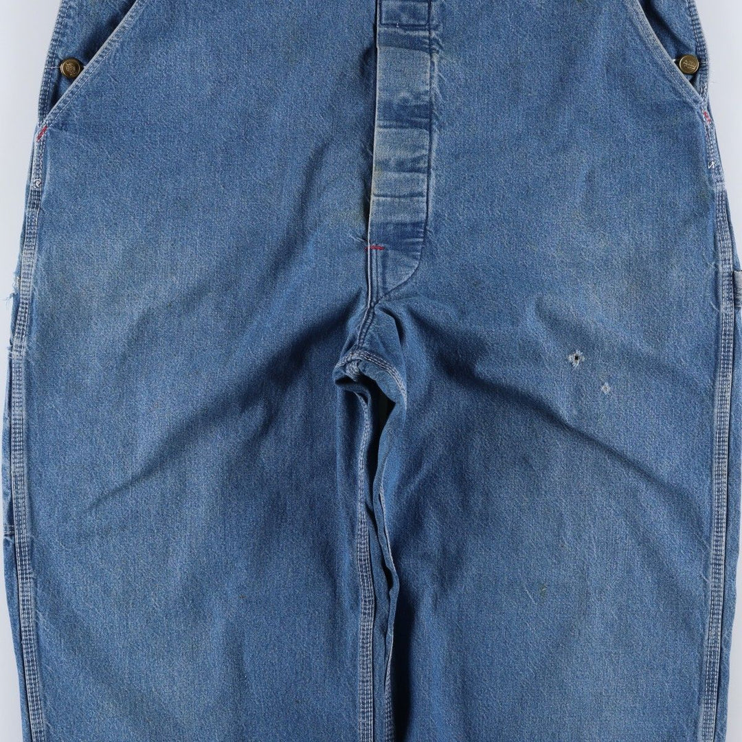 Big size 90'S Dickies denim overalls, men's size W41 equivalent, vintage. cotton blue type Vintage Second Hand