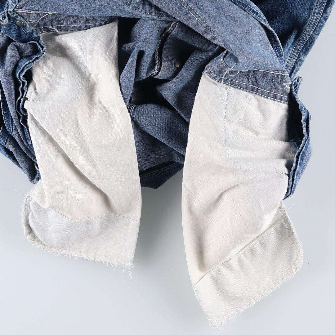Big size 90'S Dickies denim overalls, men's size W41 equivalent, vintage. cotton blue type Vintage Second Hand